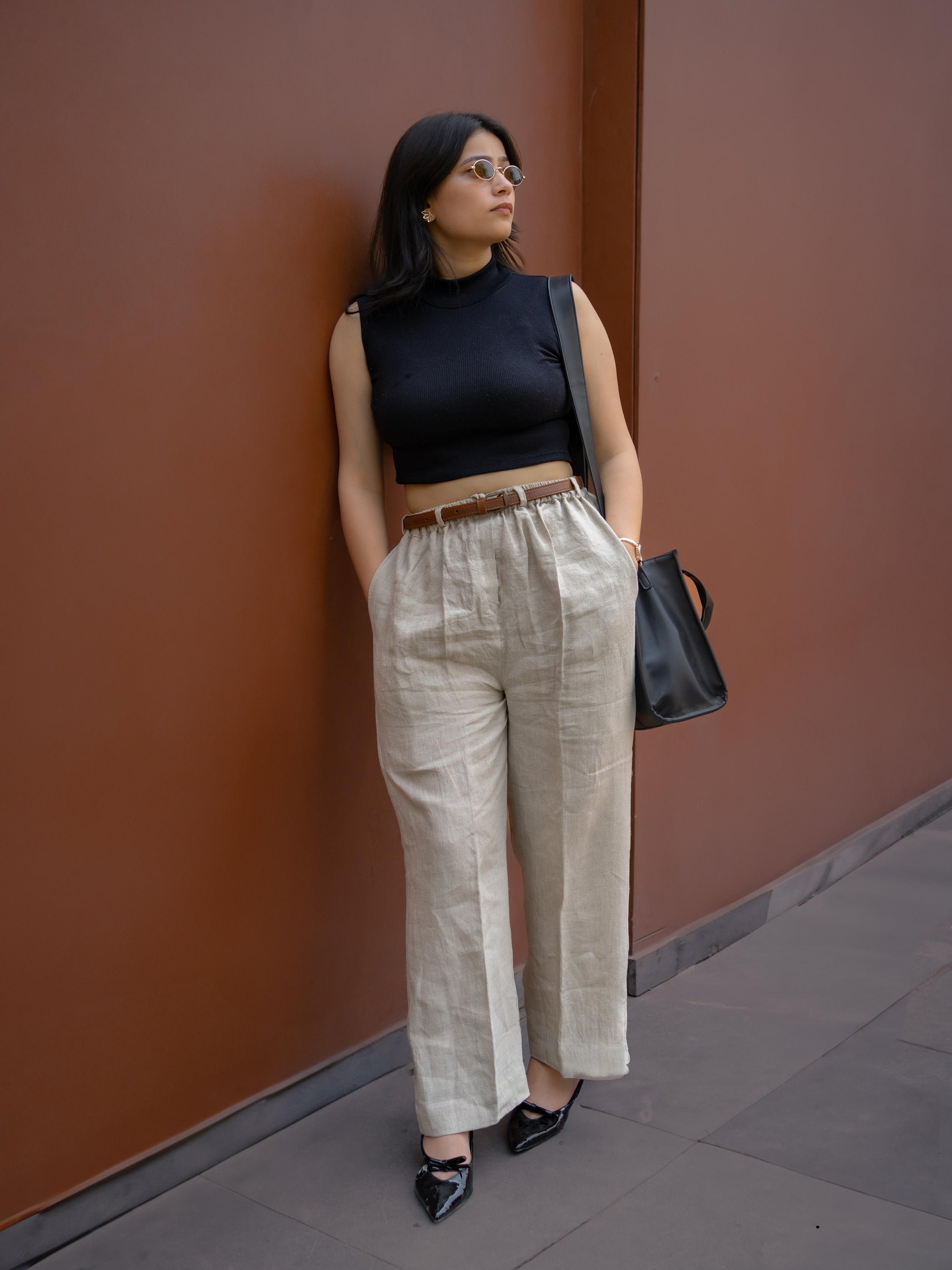 The Everyday Pure Linen Pants – Natural Waist-Tie Trousers