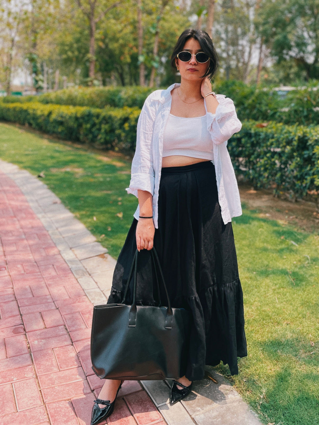 100% Linen 40 LEA Black Tiered Maxi Skirt – Timeless Everyday Classic