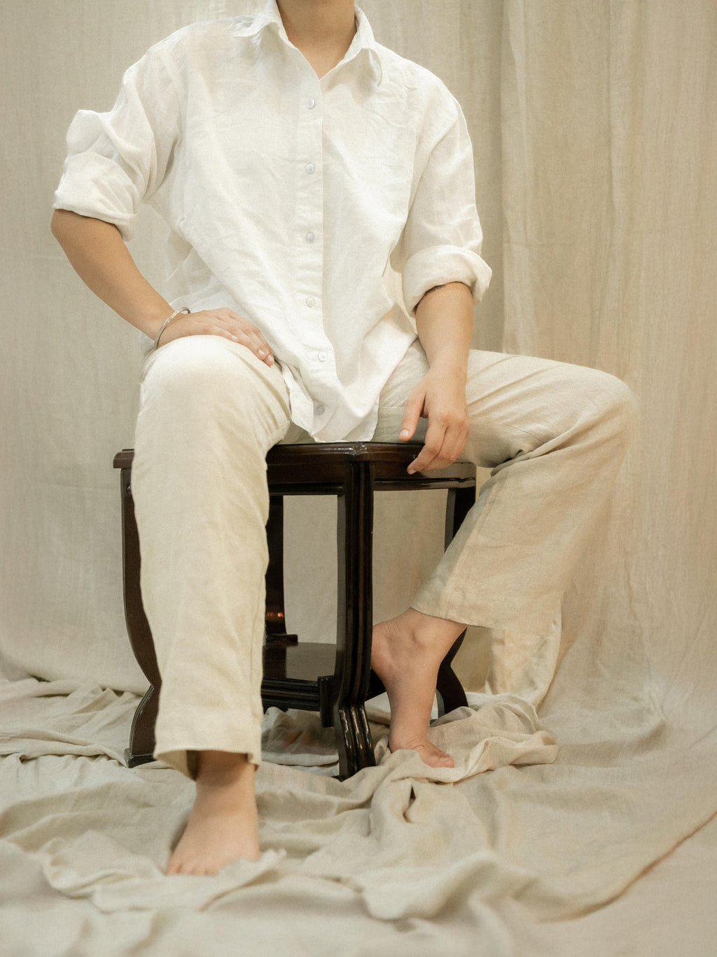 Cloudlight – Women’s Pure Linen White Oversized Shirt